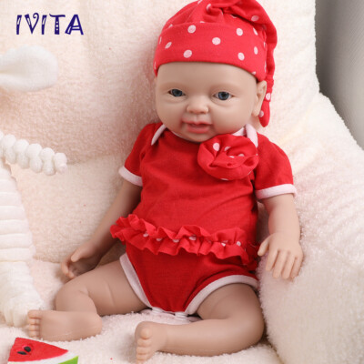 IVITA 15'' Floppy Silicone Reborn Baby Handmade Soft Silicone Mädchen Doll