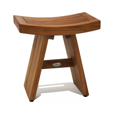 AquaTeak The Original 18'' Asia Teak Shower Bench  Shower Stool for Bathroom  ...