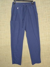 Hanes Womens Comfort Fit Small Pants Scrubs Blue pockets Drawstring