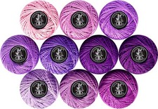 Crochet Thread 10 Balls Purple Series Size 8 for Embroidery Cross Stitch