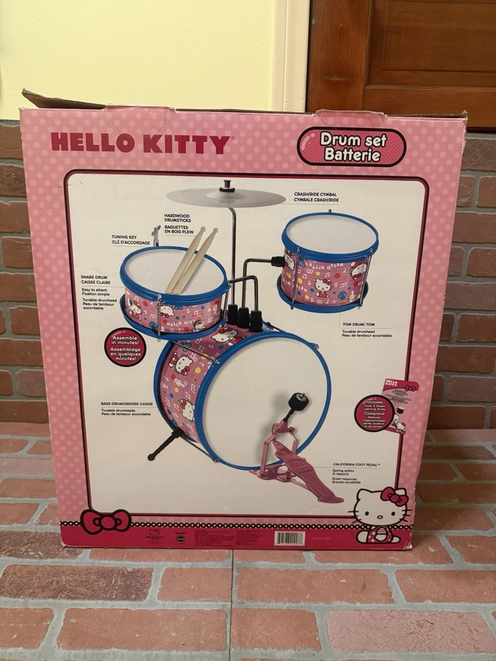 Nuevo Juego de Batería Hello Kitty Primer Acto Bajo Caja Platillo, Pedal Tom Foto 2 de 4