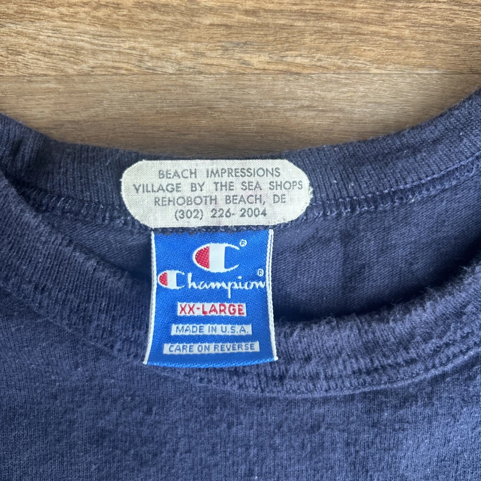 Vintage Champion 80s 90s Rehoboth Beach Delaware Crew Single Stitch T-Shirt 2XL - Image 4 of 4