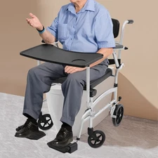 Shower Chair with Wheels, Toilet Wheelchair, Commode Chair with Wheels