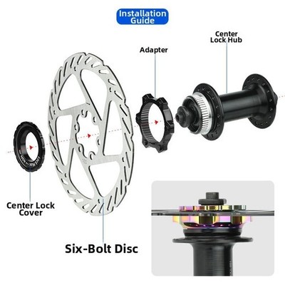 Fahrrad Nabenadapter Centerlock auf 6 Bolzen Umbau mit eloxierter Oberfläche