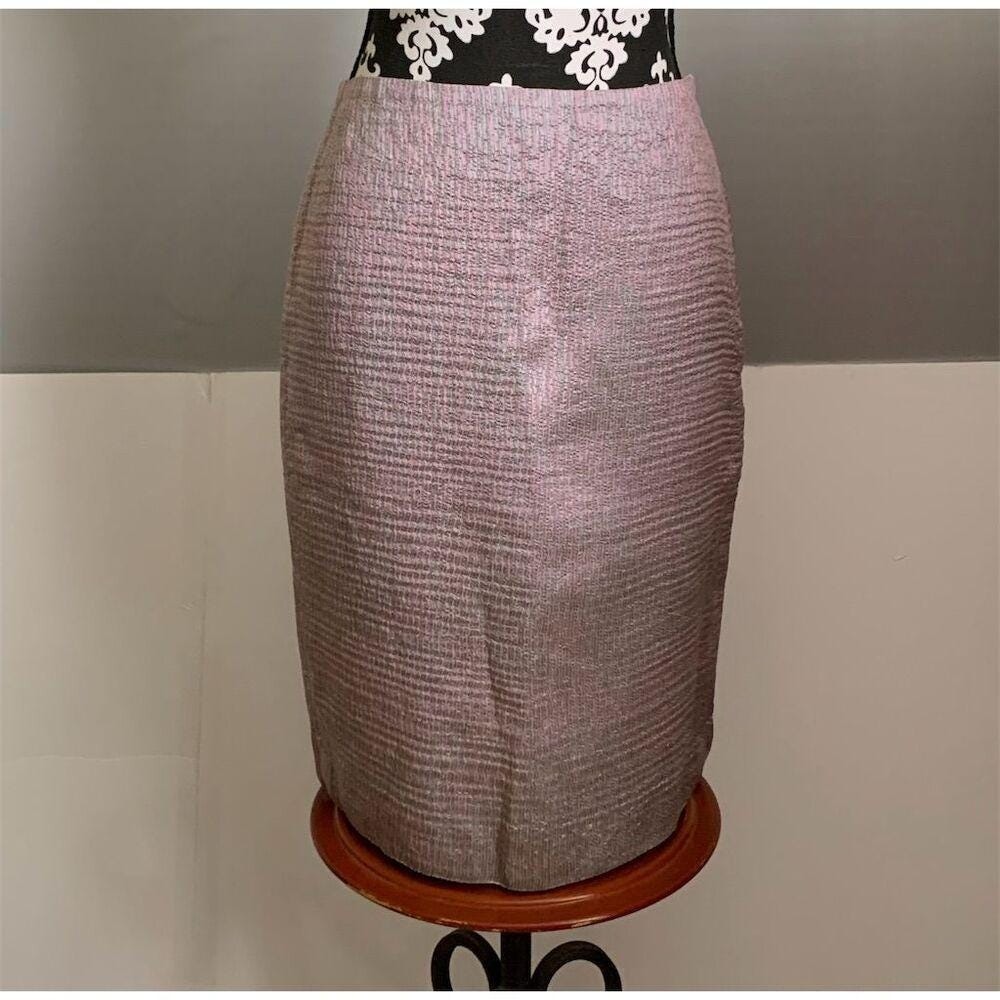 VTG. Dana Buchman Women's Metallic Pencil Skirt Size 4 Knee Length Formal