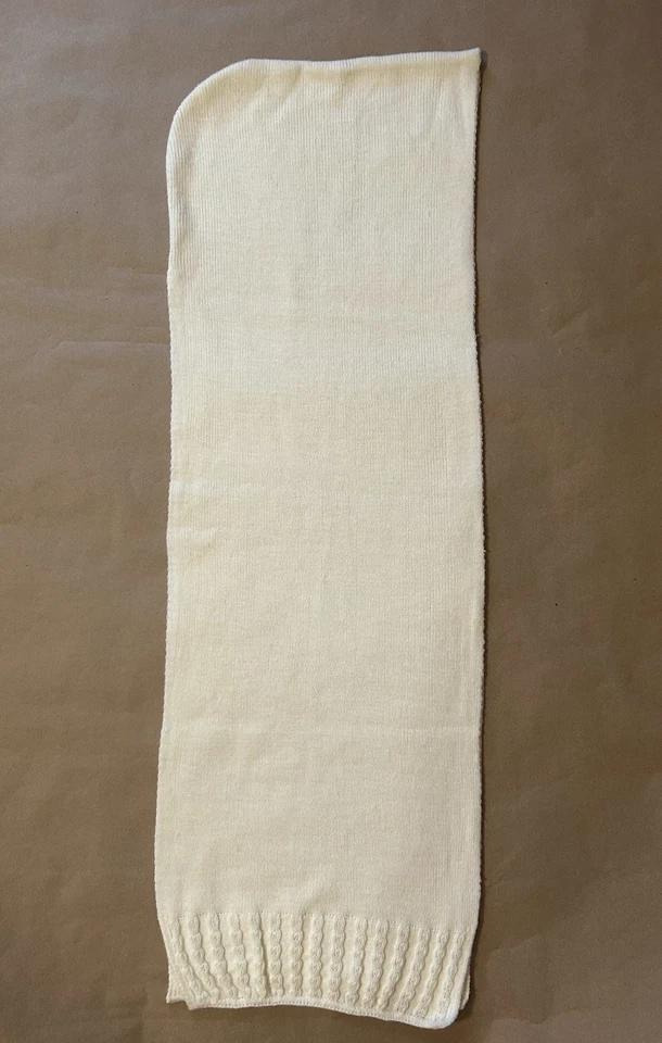 Lenço de cabeça Anne Klein branco 100% acrílico repelente de água 35x11,5" - Imagem 2 de 4