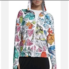 Nike Training Dri Fit Jacket Loose Fit Diamond Print 889207-101 Women  s Large
