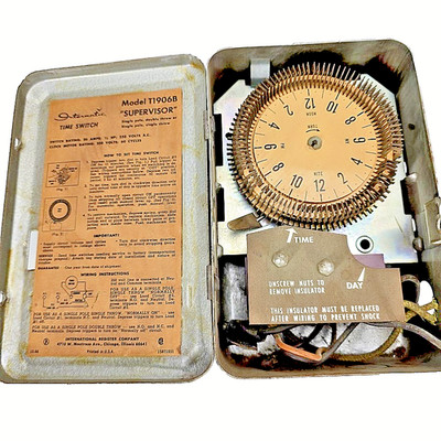 Inter-Matic T106 24-Hr Mech Time Switch 20 AMPS 1/2 HP Collectible Parts Vtg