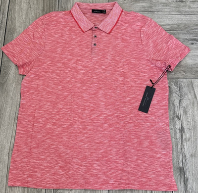 XXL Marc Anthony Slim Fit Heather Poinsettia Red Short sleeve Polo 2017 Season