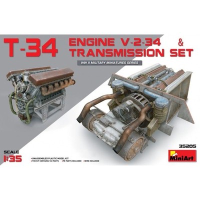 MINIART 35205 MILITÄR MODELL MOTOR VON T-34 V-2-34 MIT GETRIEBESATZ