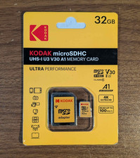 Kodak 32GB microSD card UHS-I U3 V30 A1 Class 10 with SD adapter 32 GB