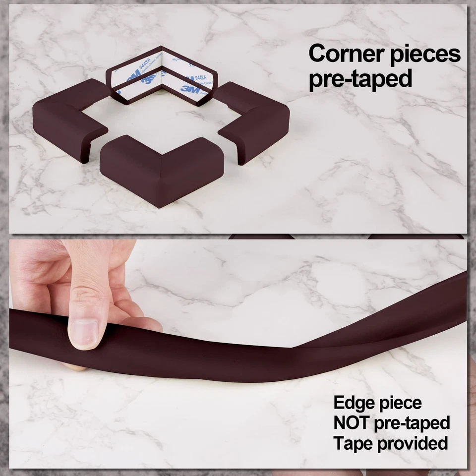 Protectores de bordes y esquinas a prueba de bebés, parachoques de muebles de seguridad con doble 3M... Foto 4 de 4