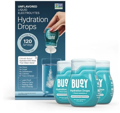 Hydration Drops 3 Bottles   Electrolyte Concentrate, Sugar Free Hydration Boost