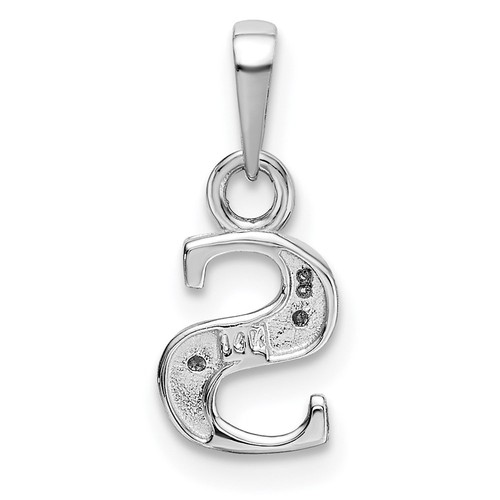14k White Gold Rhodium-plated Diamond Letter S Initial Pendant Gift for Her - Picture 4 of 4