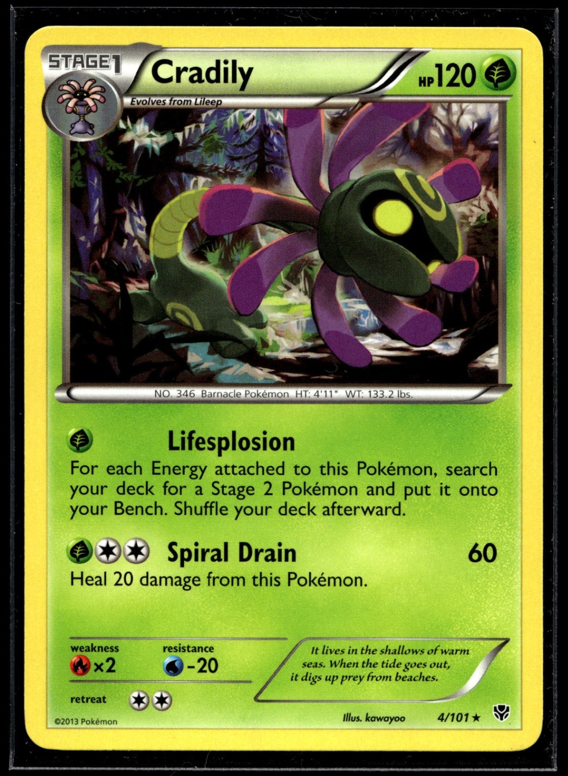 Cradily Rare Plasma Blast 4/101 NM