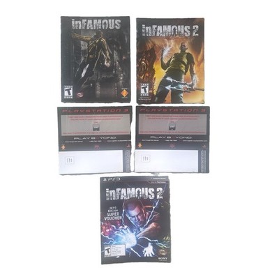 infamous & infamous 2 /manuals/ ps3 clear cases/reg-cards-(NO-GAME)