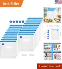 Double Zipper Sous Vide Bags - 20 Reusable Vacuum Seal Bags for Freshness