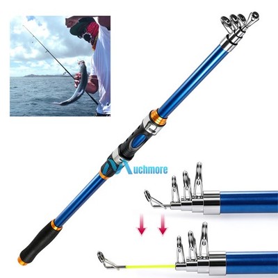 2.1M Fishing Rod Ultralight Carbon Fiber Telescopic Portable Sea Spinning Pole