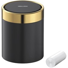 Mini-Mülleimer mit Deckel, Edelstahl, 1,5L, schwingend, schwarz