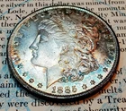 * 1885 O * BU MS++ STUNNING HIGH GRADE RAINBOW TONED PQ MORGAN SILVER DOLLAR A56