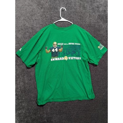 Adidas Notre Dame Fighting Irish Football T Shirt Mens 2XL Green Onward Victory
