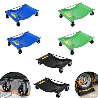 Set of 2/4 Car Wheel Dolly Set 1000lbs Each Rolling Vehicle Auto Car Tire Dolly
