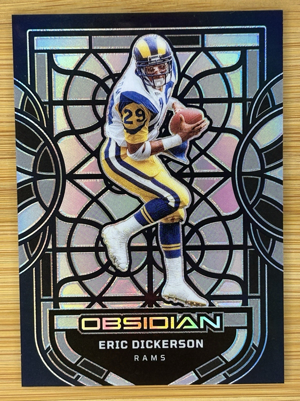 Eric Dickerson 2024 Panini Obsidian NFL BLACK STAINED GLASS SSP Case Hit Rams