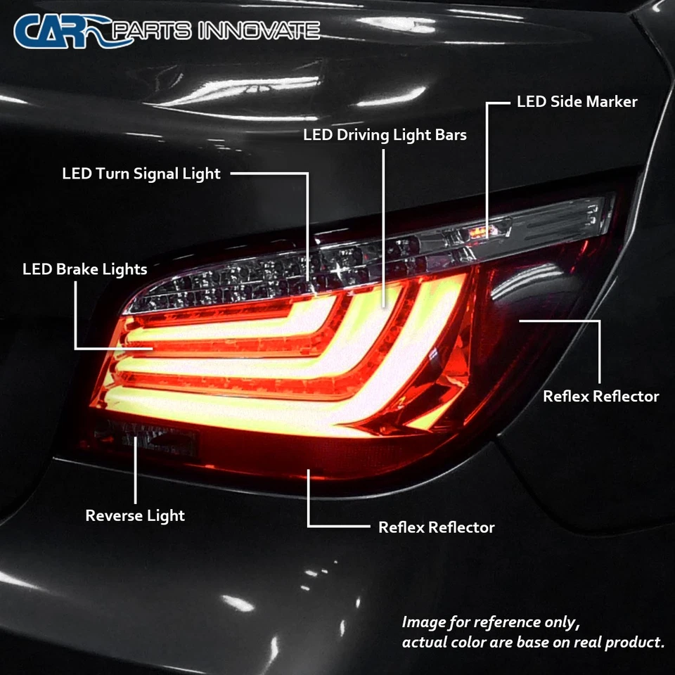 Fit 2004-2007 BMW E60 5-Series 525i 530i 550i Pearl Black LED Tail Lights Lamps Foto 4 de 4