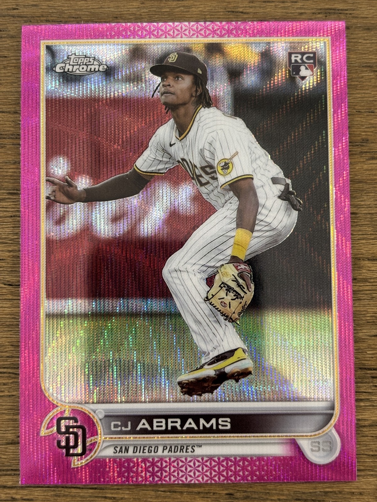 2022 Topps Chrome Update #USC3 CJ Abrams RC Pink Wave Refractor