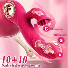 Punto G-Vibrador-Consolador-Clítoris-Lamer-Chupar Lengua Oral-Masajeador para Mujer Lubricante