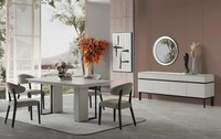 Esszimmer Set Esstisch 4X StüHle Sideboard Spiegel Modern Weiss Edel