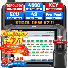 2026 XTOOL D8W V2.0 Wireless Auto Full Diagno...