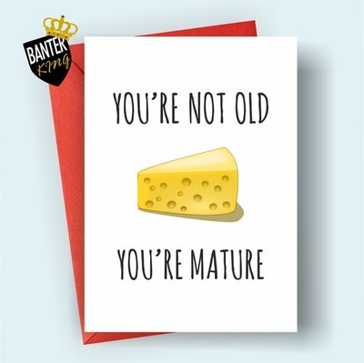 F157 Lustige Happy Birthday Grußkarte Käse Cheeky Cheesy Banter King