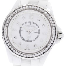 CHANEL J12 H3110 Diamond bezel, 8 diamonds, white ceramic Quartz Ladies_947380