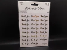 The paper studio stick a bilities Gold Thank you Script stickers 46pc