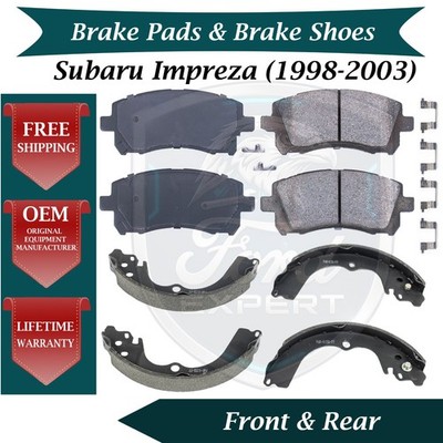 Premium OE Front Pads & Rear Shoes For 1998-2003 Subaru Impreza 10 Year Warranty