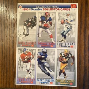 mcdonald's limited edition 1993 gameday collector cards value Mcdonalds Football 1993 McDonald's NFL Limited Edition