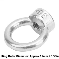 10PCS M6 Lifting Eye Bolts Nuts Stainless Steel Fastener Fittings for Cable Rope