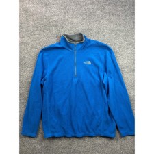 The North Face Fleece Pullover Mens XL Blue TKA 100 Quarter Zip Long Sleeve