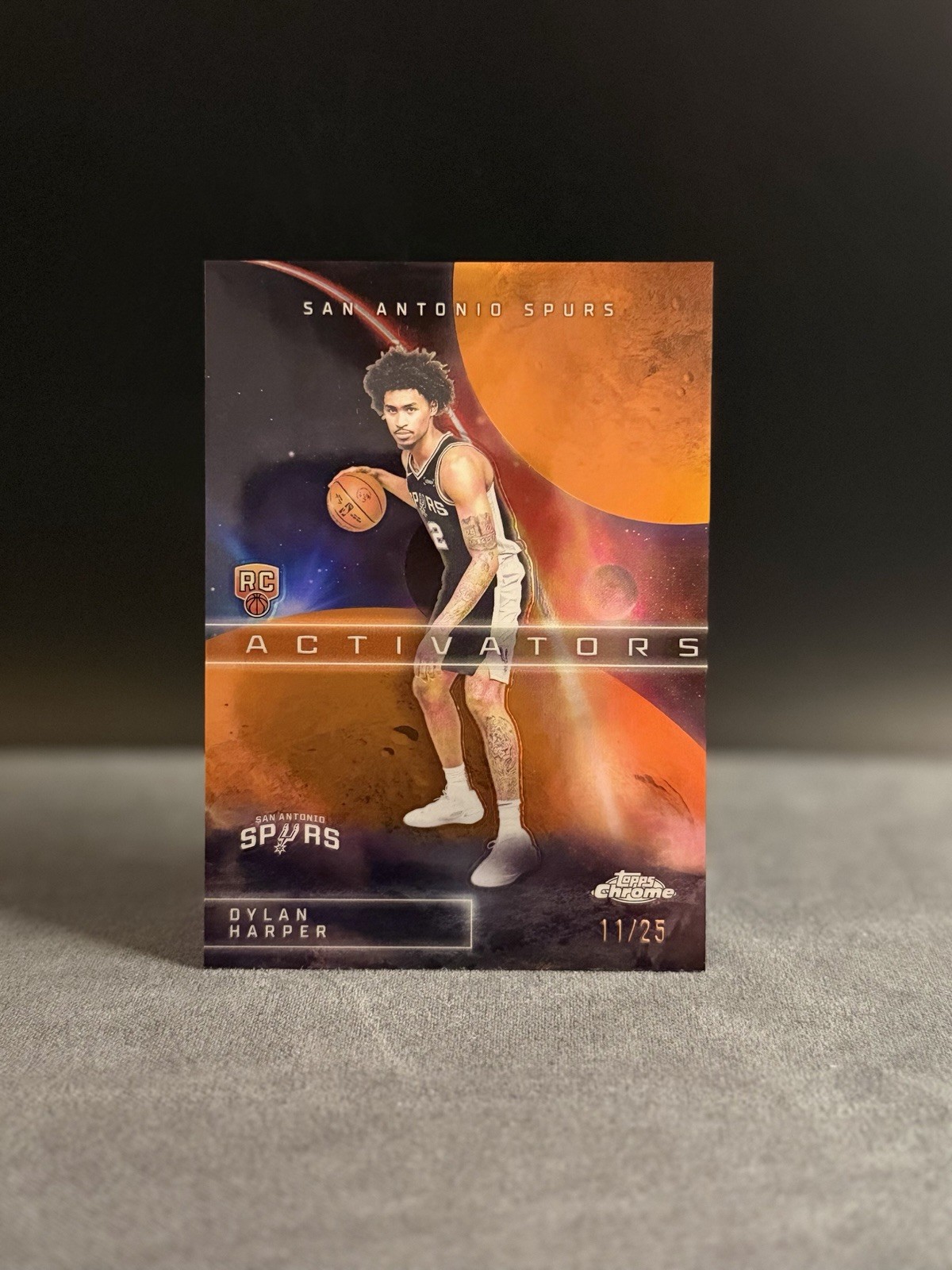 2025 Topps Chrome - Dylan Harper Activators Orange Refractor /25 (RC) Spurs