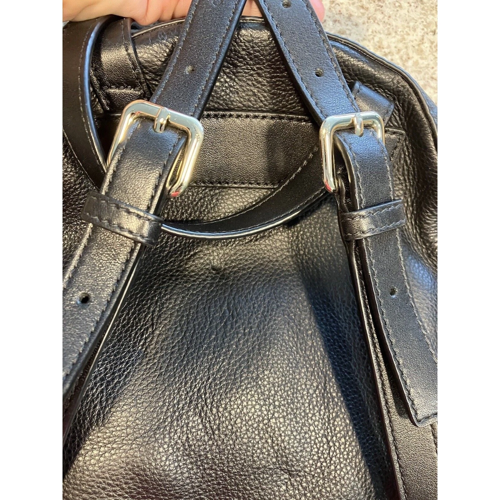 ZAINO KATE SPADE NICOLE LARCHMONT AVE IN PELLE NERA BORSA SCUOLA VIAGGIO