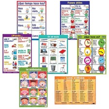 Poster Pals Spanish Educational Language Teaching Essential Posters, 7 pack