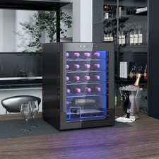 Freestanding Wine Fridge with Temperature Control, LED Light