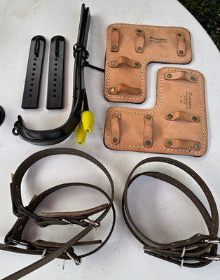 Buckingham 910 Climbing Spikes Gaffs Pair w/ Leather Pads & Straps