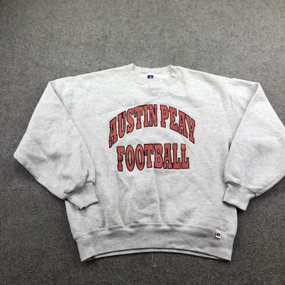 Vintage Austin Peay Sweatshirt Mens Large Gray NCAA Football Russell Athletic