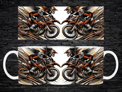 Motocross Tasse 11 Unzen Dirt Bike Fahrer Rennen Extremsport Kunst Kaffee Tee Tasse