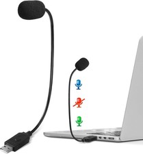 Mini USB Microphone for Laptop, External Desktop Computer Small Mic, Condenser P