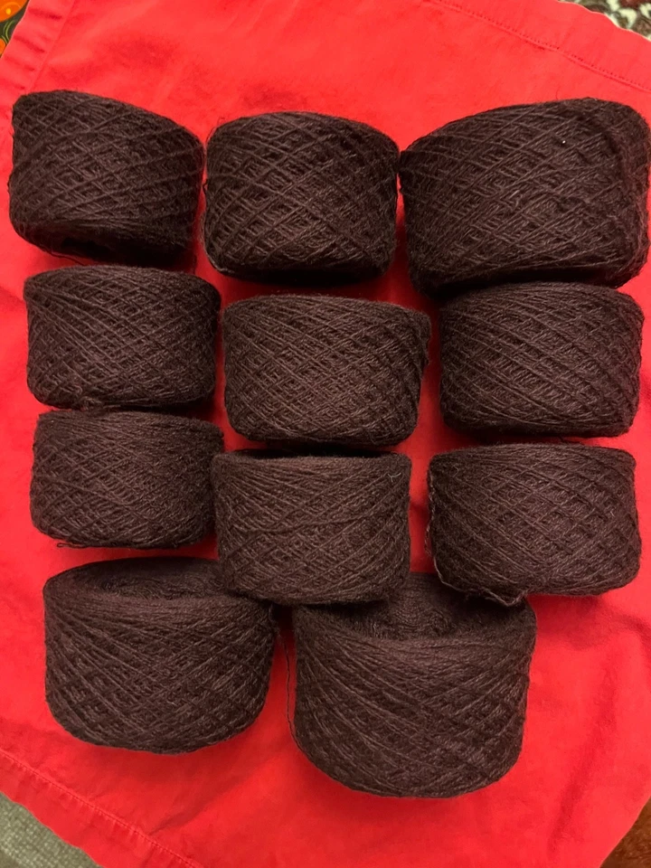 Recycled  100% Cashmere, wine,  6.25  oz or 178  grams, washed and straightened. - Image 3 of 3