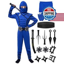 Spooktacular Creations Halloween Ninja Costume, Blue Ninja Outfit Set Kids