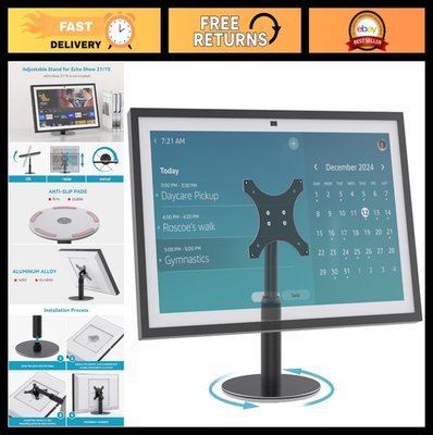Adjustable Metal Stand for Echo Show 15 & 21, Tilt Desk Holder